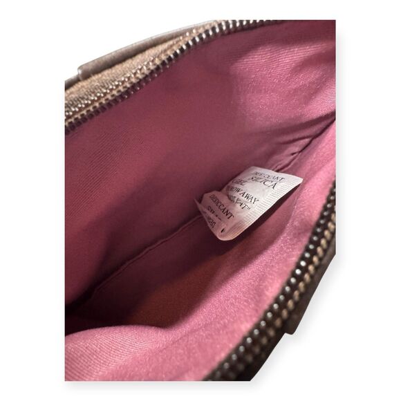 Coach Brown Pebbled Leather Wristlet Zippered Pink Interior Vintage - Picture 3 of 3